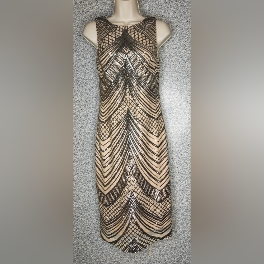 NWT, Vince Camuto Sequin Overlay  Dress, Sz 0, Party, Prom, Cocktail, Formal